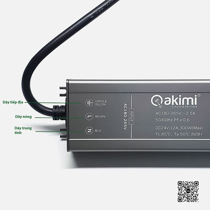 Nguồn ngoài trời 300W IP65 DC24V | Akimi